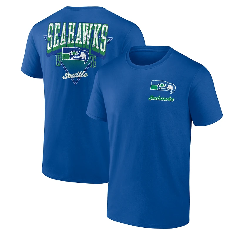 T-shirt Fanatics Royal Seattle Seahawks Never Over pour homme