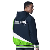 Veste à capuche réversible entièrement zippée G-III Sports by Carl Banks pour homme, bleu marine/anthracite, des Seattle Seahawks.