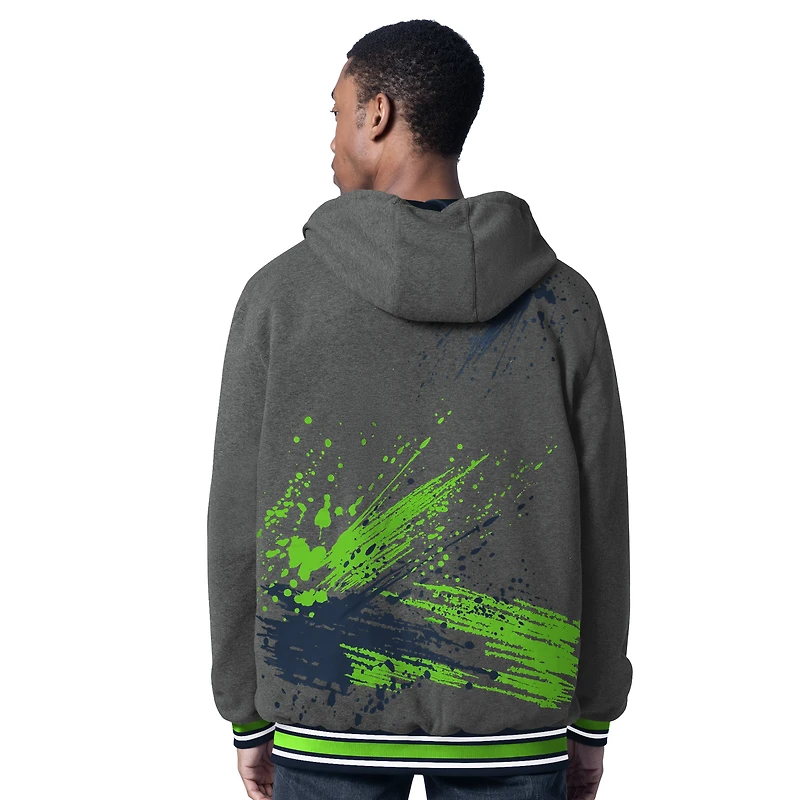 Men's G-III Sports by Carl Banks College Navy/Charcoal Seattle Seahawks Dual Threat Reversable Full-Zip Hooded Jacket