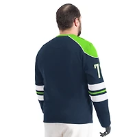Men's G-III Sports by Carl Banks College Navy Seattle Seahawks Adaptive Lord Stanley Crewneck Sweatshirt