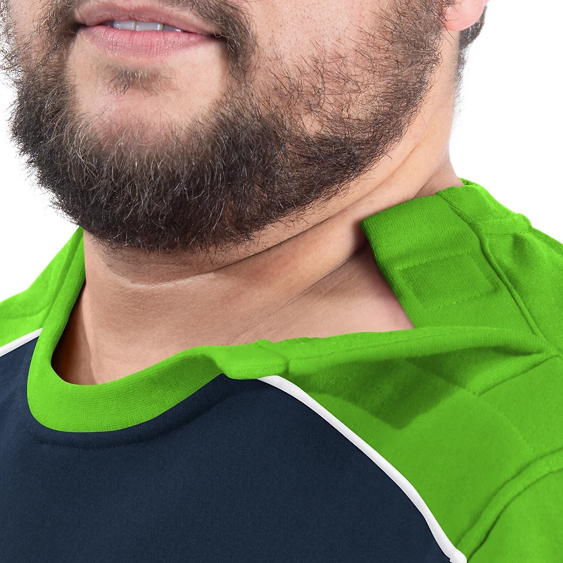 Men's G-III Sports by Carl Banks College Navy Seattle Seahawks Adaptive Lord Stanley Crewneck Sweatshirt