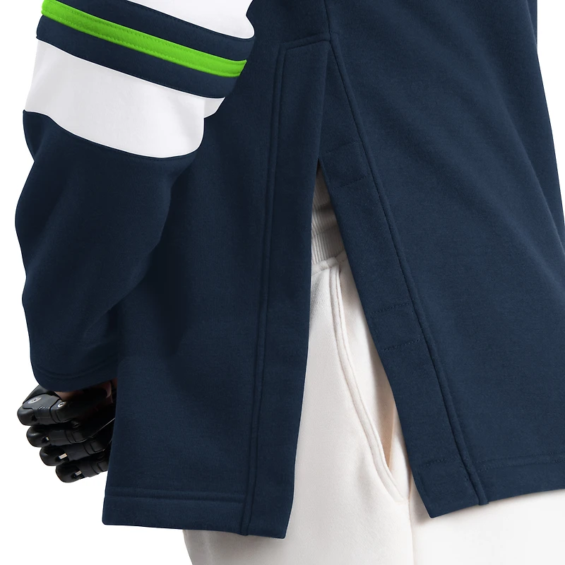 Men's G-III Sports by Carl Banks College Navy Seattle Seahawks Adaptive Lord Stanley Crewneck Sweatshirt