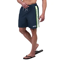 Short de bain G-III Sports by Carl Banks College pour hommes, bleu marine, Seattle Seahawks Streamline Volley
