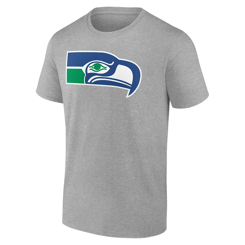 Men's Gray Seattle Seahawks Team Authentic Classic Personalized Name & Number T-Shirt