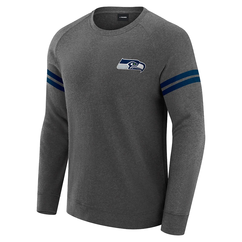 Men's J. Palmer Dark Heather Gray Seattle Seahawks Players Lounge Raglan Tri-Blend Sweatshirt