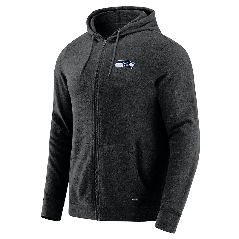 Sweat à capuche zippé tri-blend gris chiné foncé J. Palmer pour homme des Seattle Seahawks Players Lounge