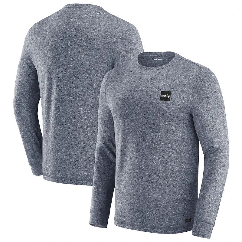 Men's J. Palmer Navy Seattle Seahawks Four Down Long Sleeve T-Shirt