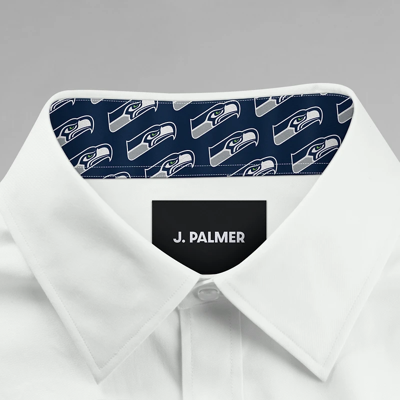 Men's J. Palmer White Seattle Seahawks Man-In-Motion Long Sleeve Button-Up Dress Shirt