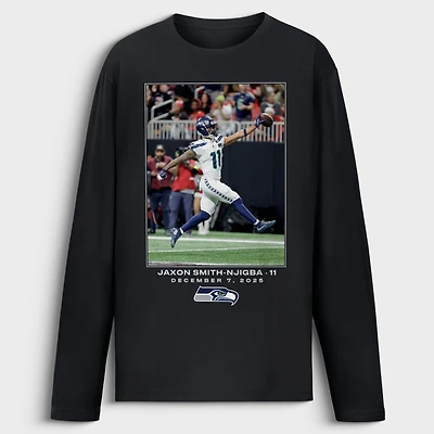 Men's Jaxon Smith-Njigba Black Seattle Seahawks NFL Flash Features Week 14 Long Sleeve T-Shirt