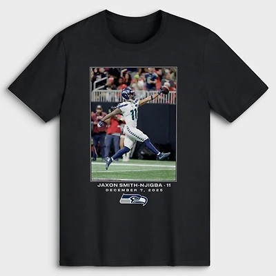 Men's Jaxon Smith-Njigba Black Seattle Seahawks NFL Flash Features Week 14 T-Shirt