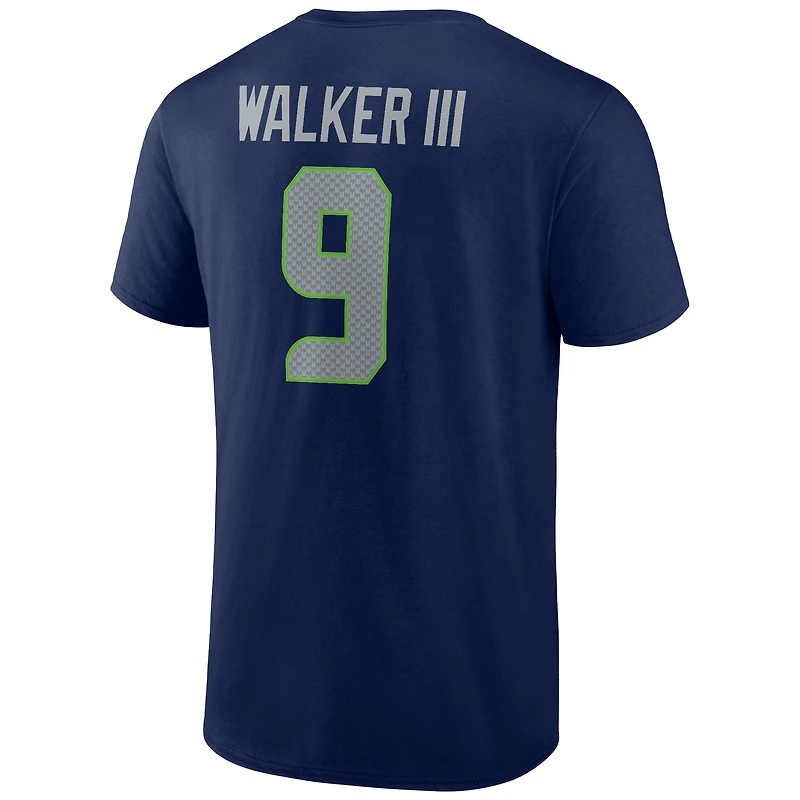 Men's Kenneth Walker III College Navy Seattle Seahawks Player Icon T-Shirt