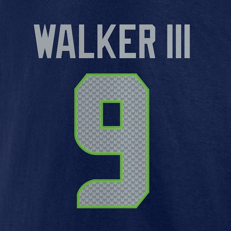 Men's Kenneth Walker III College Navy Seattle Seahawks Player Icon T-Shirt