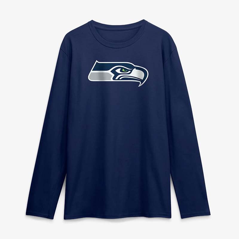 Men's Logo Athletic College Navy Seattle Seahawks Primary Long Sleeve T-Shirt