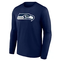 Men's Logo Athletic College Navy Seattle Seahawks Primary Long Sleeve T-Shirt