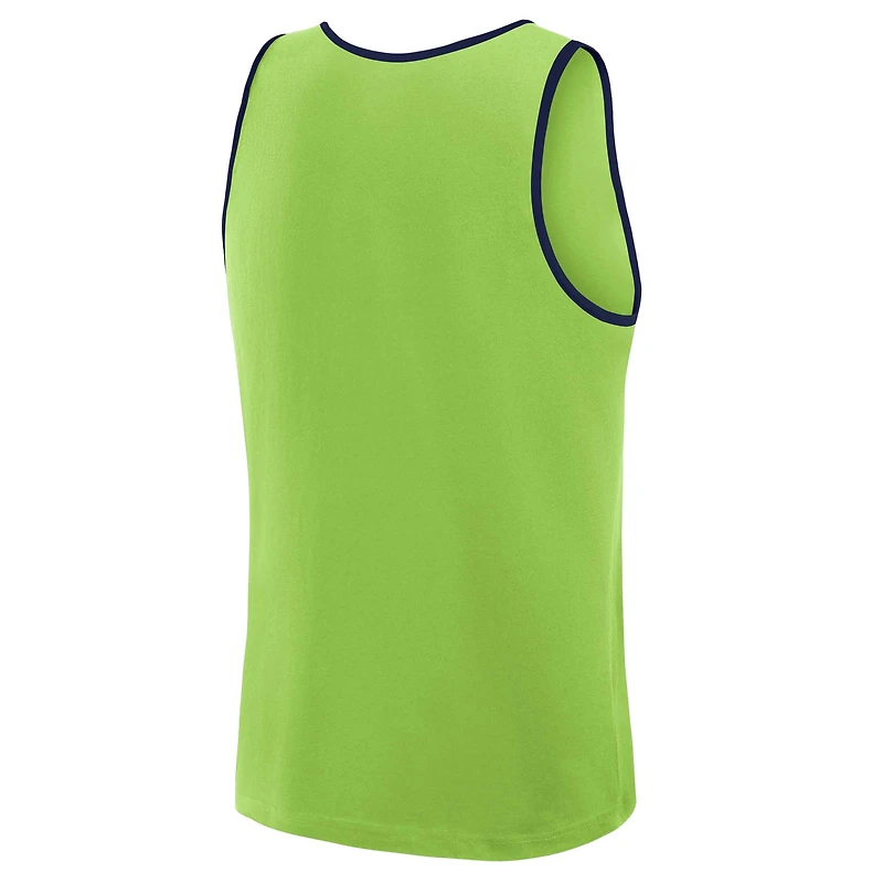 Men's Logo Athletic Neon Green Seattle Seahawks Unmatched Success Tank Top