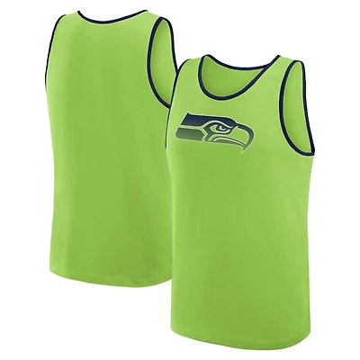 Men's Logo Athletic Neon Green Seattle Seahawks Unmatched Success Tank Top