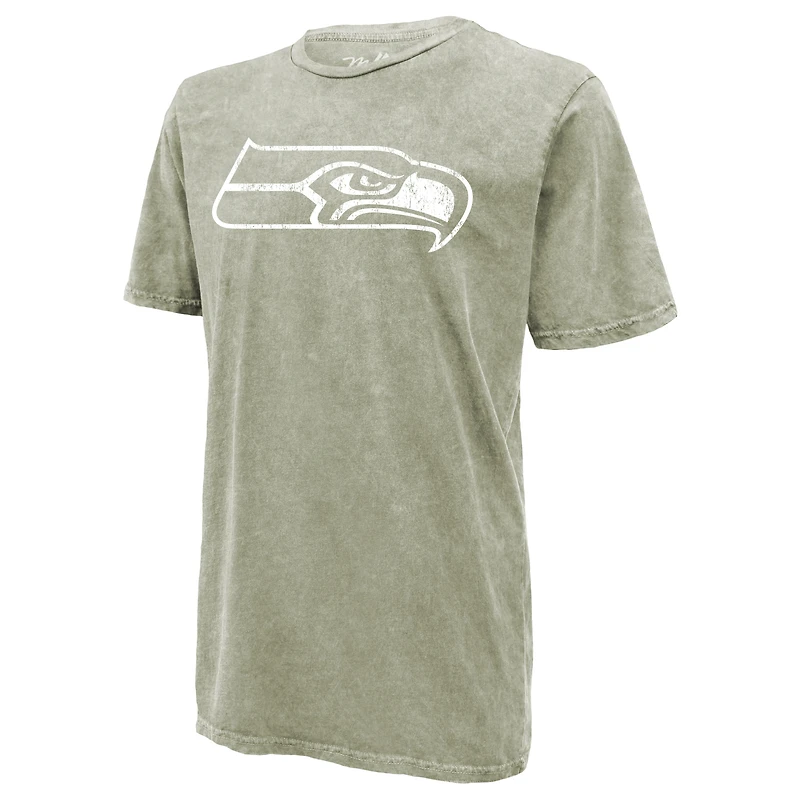 T-shirt Majestic Threads Jaxon Smith-Njigba vert mousse Seattle Seahawks, délavage minéral, nom et numéro