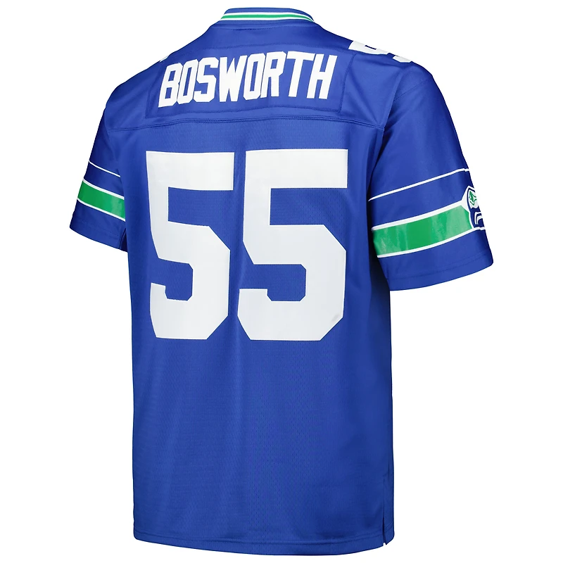 Maillot de joueur retraité Mitchell & Ness Brian Bosworth Royal Seattle Seahawks Big Tall 1987 Legacy pour hommes