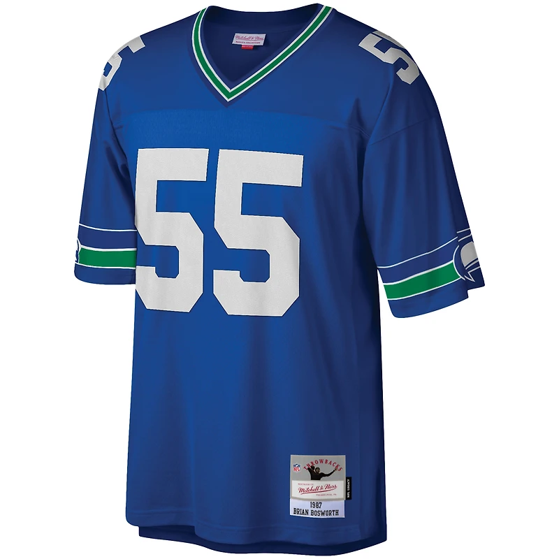 Maillot réplique Mitchell & Ness Brian Bosworth Royal Seattle Seahawks Legacy pour hommes