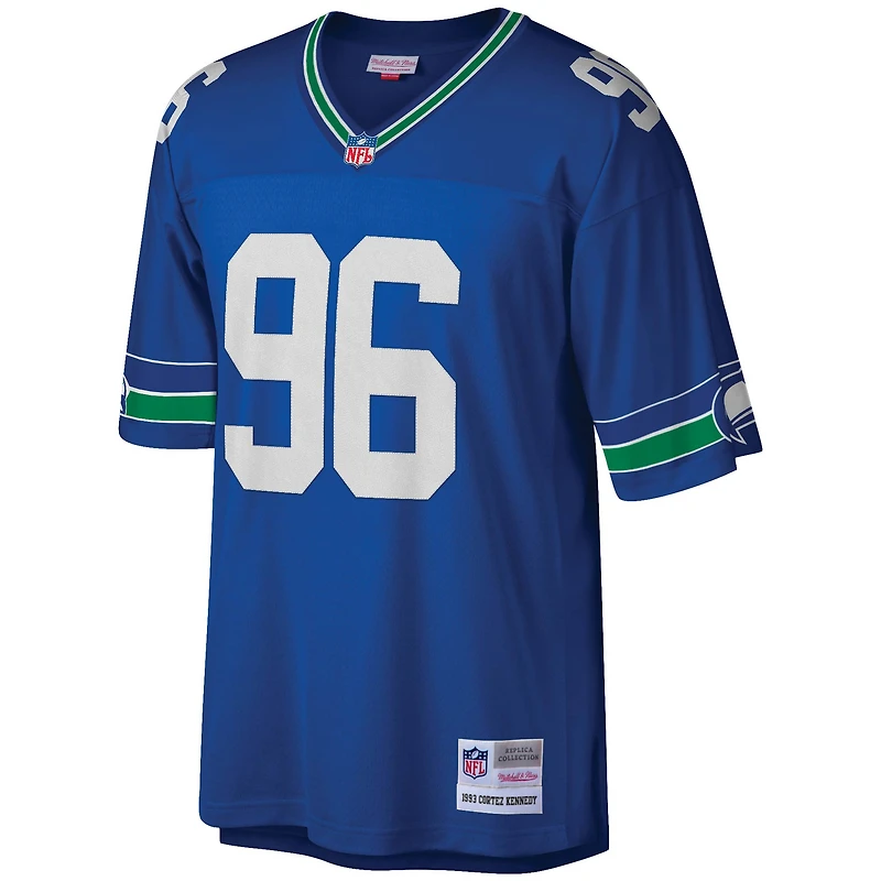 Maillot réplique Mitchell & Ness Cortez Kennedy Royal Seattle Seahawks Legacy pour hommes
