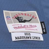 Maillot réplique rétro Mitchell & Ness Marshawn Lynch bleu Seattle Seahawks 2010 pour homme