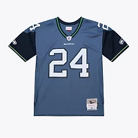 Maillot réplique rétro Mitchell & Ness Marshawn Lynch bleu Seattle Seahawks 2010 pour homme