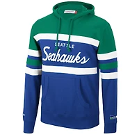 Pull à capuche pour hommes Mitchell & Ness Neon Green/Royal Seattle Seahawks Head Coach