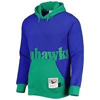 Chandail à capuchon pour homme Mitchell & Ness Royal Seattle Seahawks Big Face 5.0