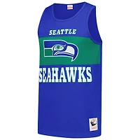 Débardeur rétro colorblock Mitchell & Ness Royal Seattle Seahawks pour homme