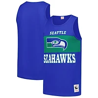 Débardeur rétro colorblock Mitchell & Ness Royal Seattle Seahawks pour homme