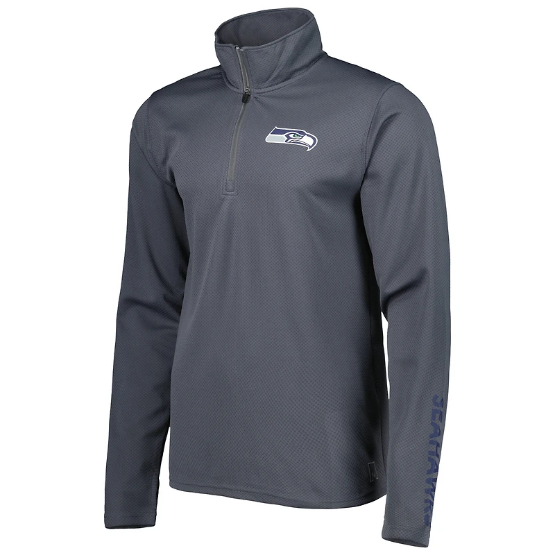 Men's MSX by Michael Strahan Charcoal Seattle Seahawks Half-Zip Pullover