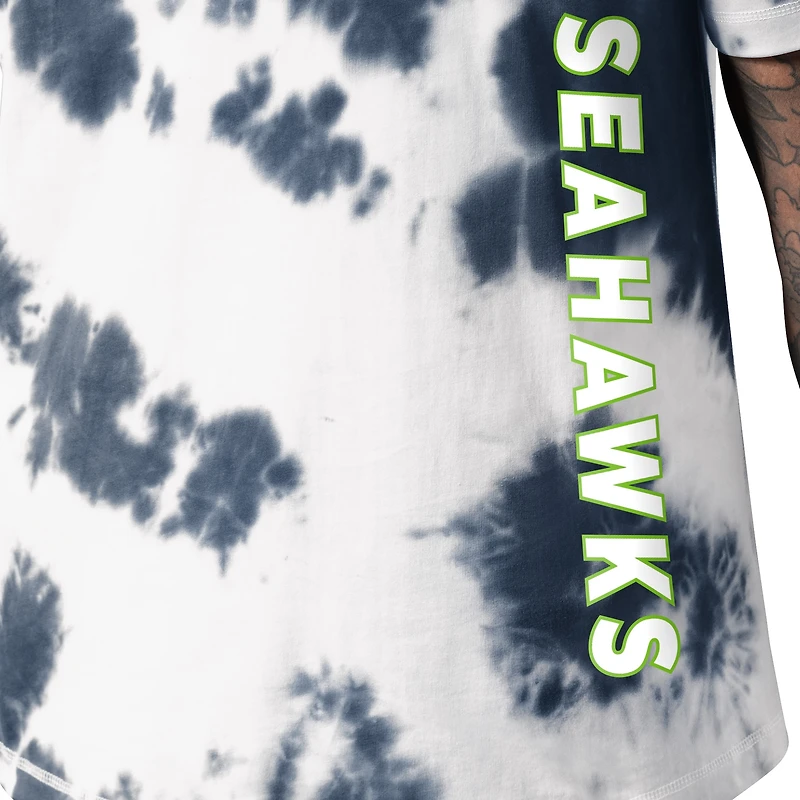Men's MSX by Michael Strahan College Navy Seattle Seahawks Freestyle Tie-Dye T-Shirt