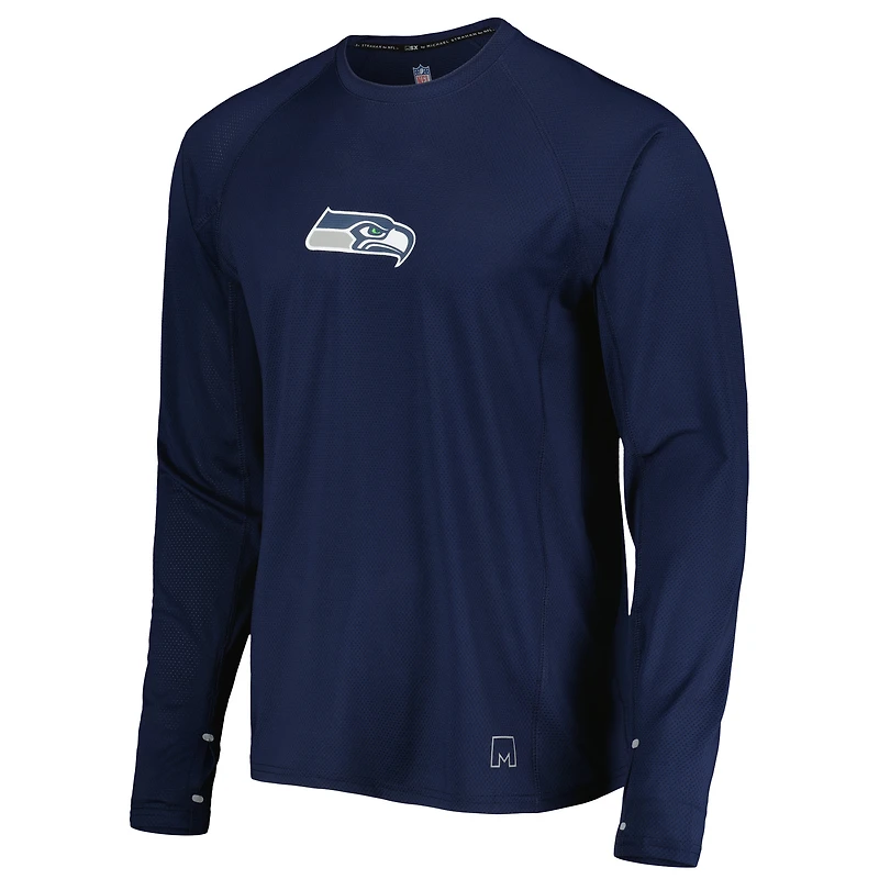 Men's MSX by Michael Strahan College Navy Seattle Seahawks Interval Long Sleeve Raglan T-Shirt