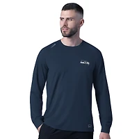 T-shirt à manches longues bleu marine MSX by Michael Strahan pour homme, motif attaquant des Seattle Seahawks