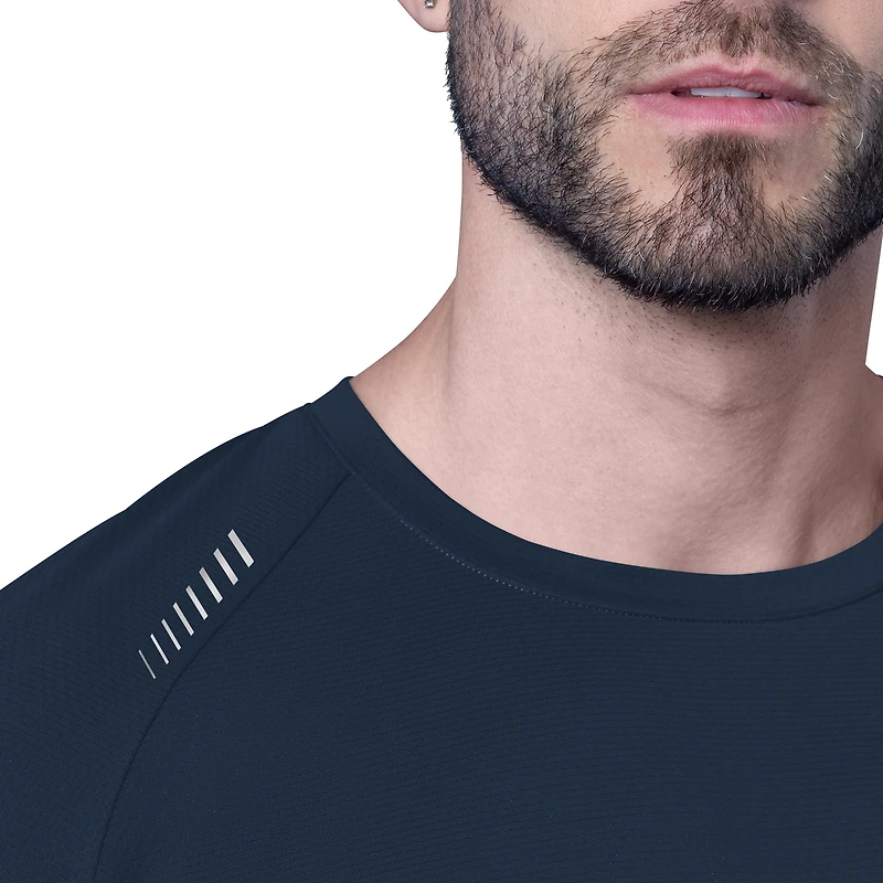 T-shirt à manches longues bleu marine MSX by Michael Strahan pour homme, motif attaquant des Seattle Seahawks