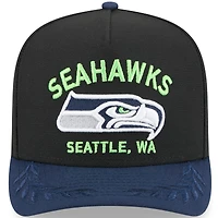 Men's New Era Black/College Navy Seattle Seahawks 2025 NFL Draft 9FIFTY A-Frame Snapback Hat