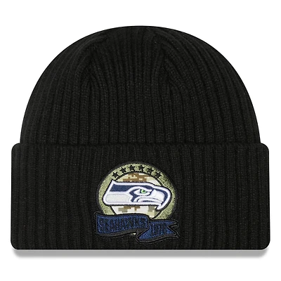Casquette New Era Seattle Seahawks 2022 Salute To Service pour homme - Noir - Bonnet en tricot