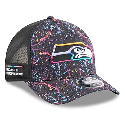 Casquette ajustable 9FORTY NFL Crucial Catch 2025 des Seattle Seahawks de New Era pour homme, noire