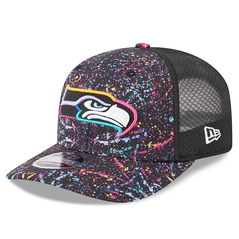Men's New Era Black Seattle Seahawks 2025 NFL Crucial Catch 9SEVENTY Adjustable Hat