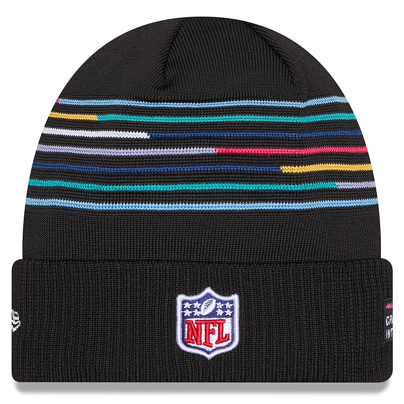 Men's New Era Black Seattle Seahawks 2025 NFL Crucial Catch Cuffed Knit Hat