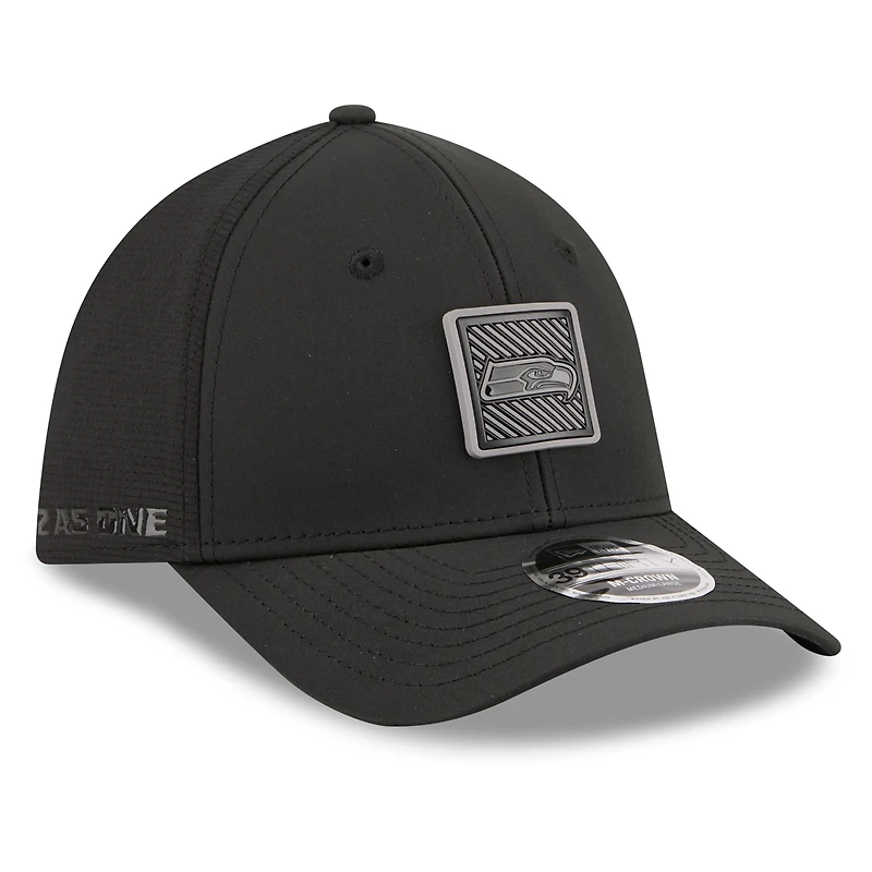 Casquette New Era noire Seattle Seahawks 2026 NFL Training Camp 39THIRTY Flex pour homme