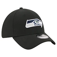 Men's New Era  Black Seattle Seahawks Core Team 39THIRTY Flex Hat