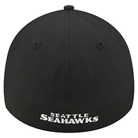 Casquette New Era noire Seattle Seahawks Core Team 39THIRTY Flex pour homme