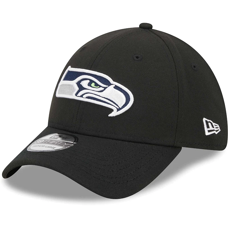 Casquette 39THIRTY Flex New Era Seattle Seahawks Main pour homme, noire