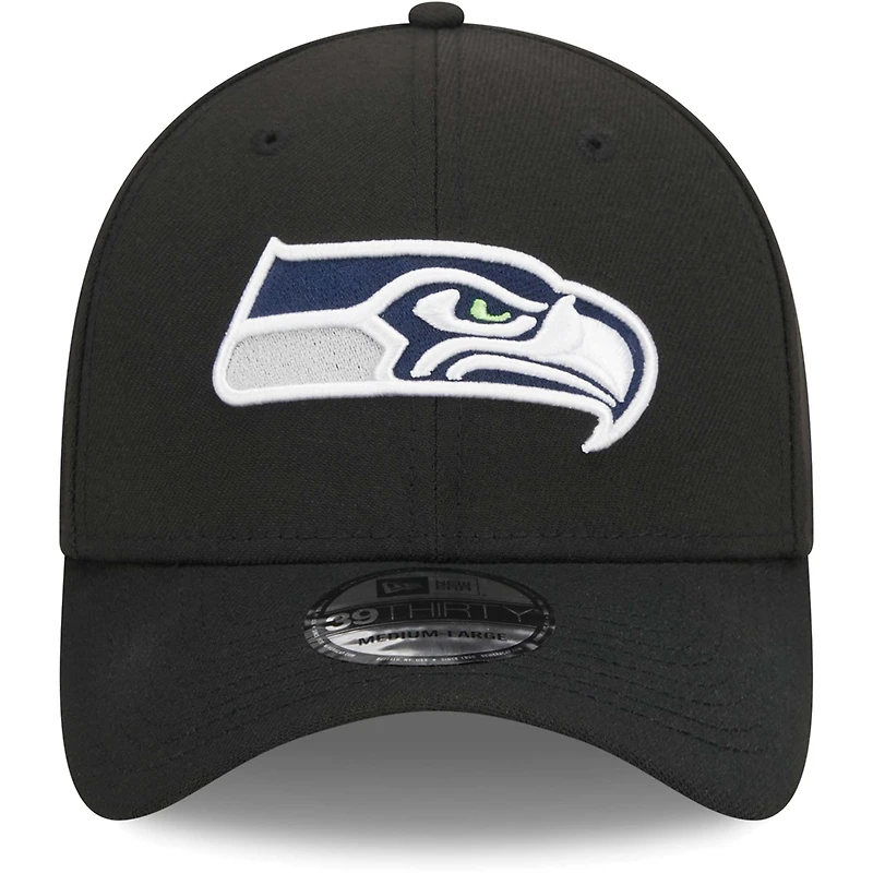 Casquette 39THIRTY Flex New Era Seattle Seahawks Main pour homme, noire