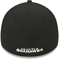 Casquette 39THIRTY Flex New Era Seattle Seahawks Main pour homme, noire
