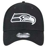 Men's New Era Black Seattle Seahawks Main Neo 39THIRTY Flex Hat