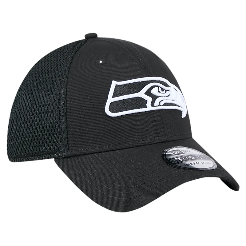 Men's New Era Black Seattle Seahawks Main Neo 39THIRTY Flex Hat