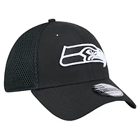 Men's New Era Black Seattle Seahawks Main Neo 39THIRTY Flex Hat