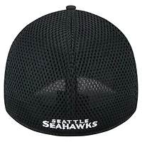 Men's New Era Black Seattle Seahawks Main Neo 39THIRTY Flex Hat